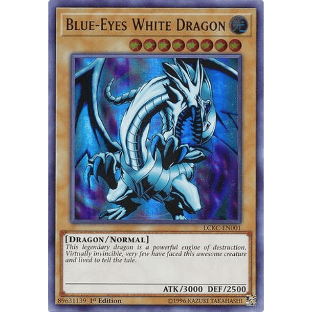 Blue-Eyes White Dragon (Red Sparks Background) - LCKC-EN001 - Ultra Rare