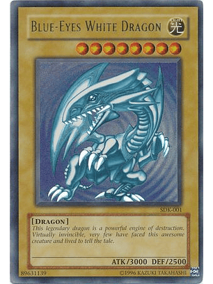 Blue-Eyes White Dragon - SDK-001 - Ultra Rare Unlimited (dañado)