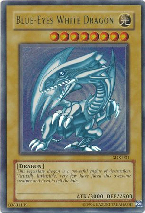 Blue-Eyes White Dragon - SDK-001 - Ultra Rare Unlimited (dañado)