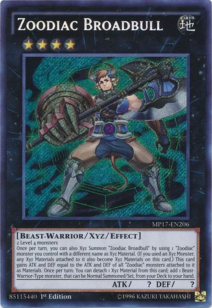 Zoodiac Broadbull - MP17-EN206 - Secret Rare 1