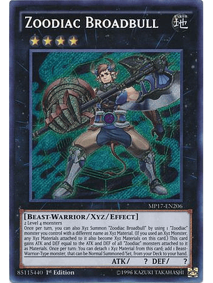 Zoodiac Broadbull - MP17-EN206 - Secret Rare