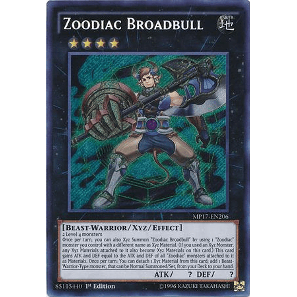Zoodiac Broadbull - MP17-EN206 - Secret Rare