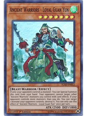 Ancient Warriors - Loyal Guan Yun - IGAS-EN012 - Super Rare