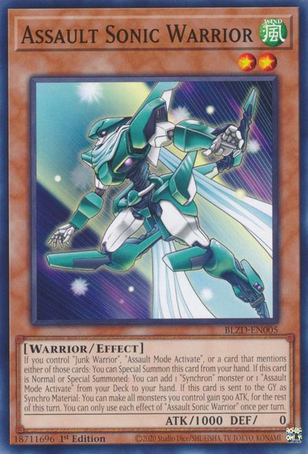 Assault Sonic Warrior - BLZD-EN005 - Common 1