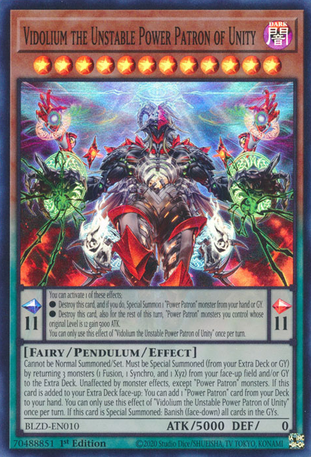 Vidolium the Unstable Power Patron of Unity - BLZD-EN010 - Super Rare 1