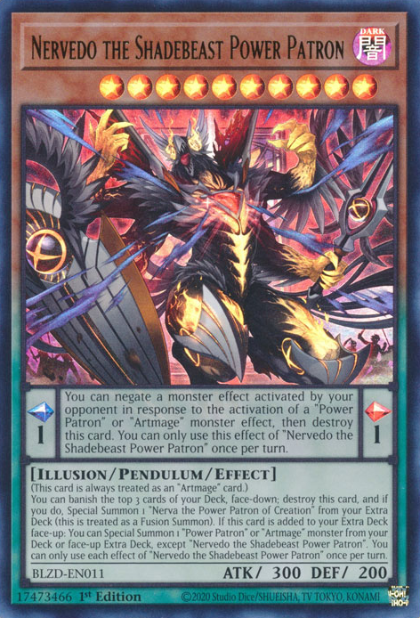 Nervedo the Shadebeast Power Patron - BLZD-EN011 - Ultra Rare 1