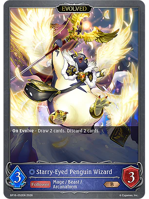 Starry-Eyed Penguin Wizard (Evolved) - BP16-052EN - Bronze