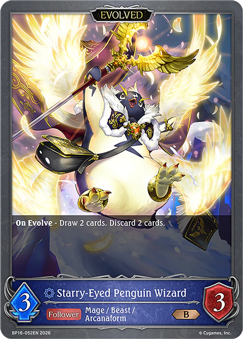 Starry-Eyed Penguin Wizard (Evolved) - BP16-052EN - Bronze