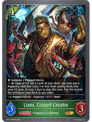 Liam, Crazed Creator - BP16-008EN - Gold