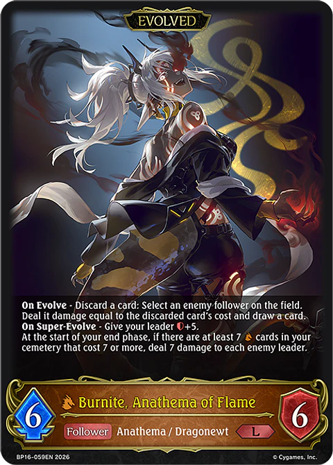 Burnite, Anathema of Flame (Evolved) - BP16-059EN - Legendary