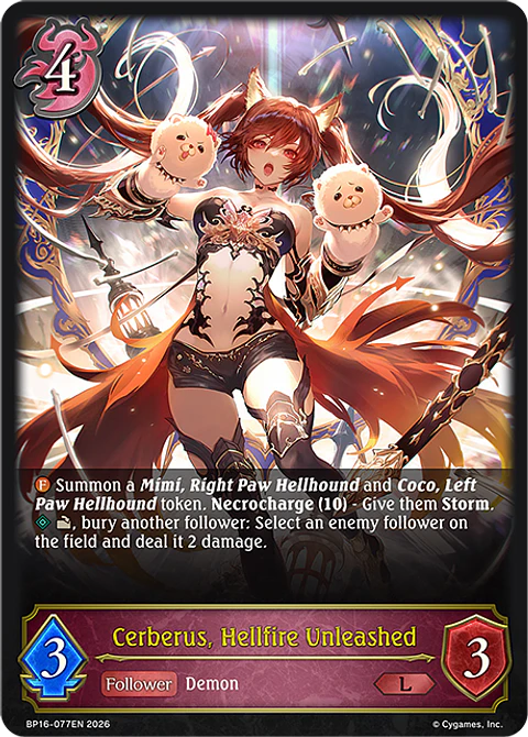 Cerberus, Hellfire Unleashed - BP16-077EN - Legendary