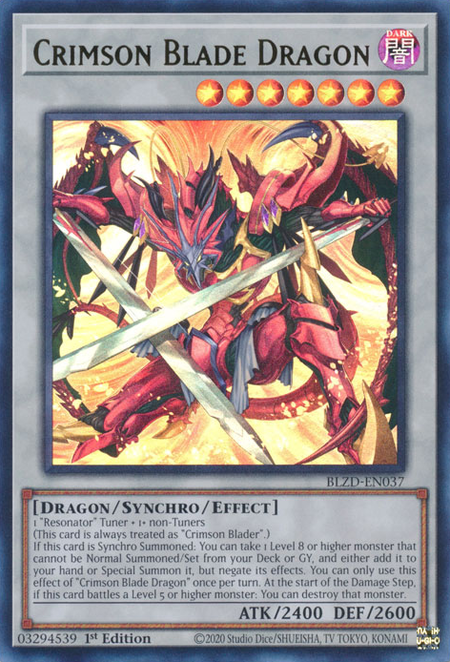 Crimson Blade Dragon - BLZD-EN037 - Ultra Rare 1