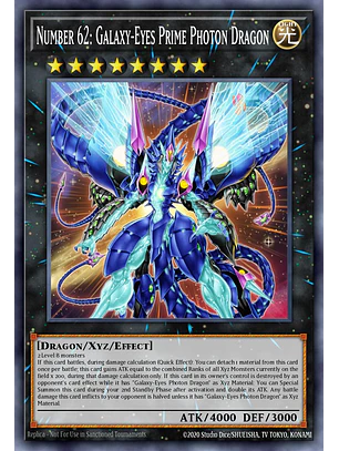 Number 62: Galaxy-Eyes Prime Photon Dragon (extended art) - BLGG-EN140 - Ultra Rare