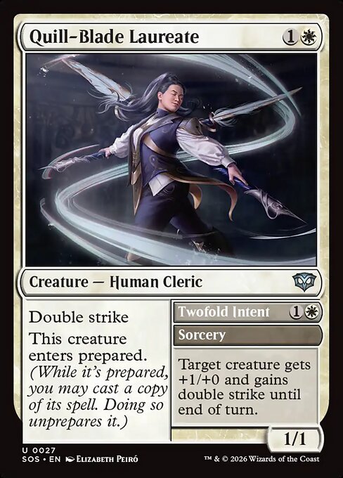 Quill-Blade Laureate // Twofold Intent - SOS-0027-F - Uncommon - Foil 1