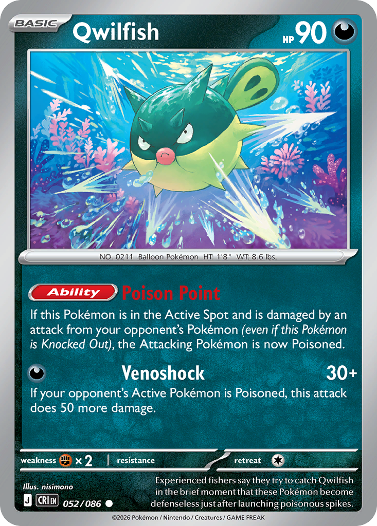 Qwilfish - CRI-052-RH - Common Reverse Holo 1