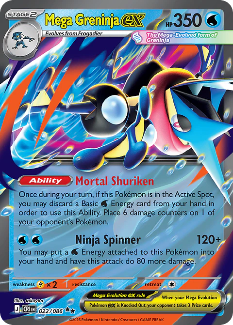 Mega Greninja ex - CRI-022-H - Double Rare