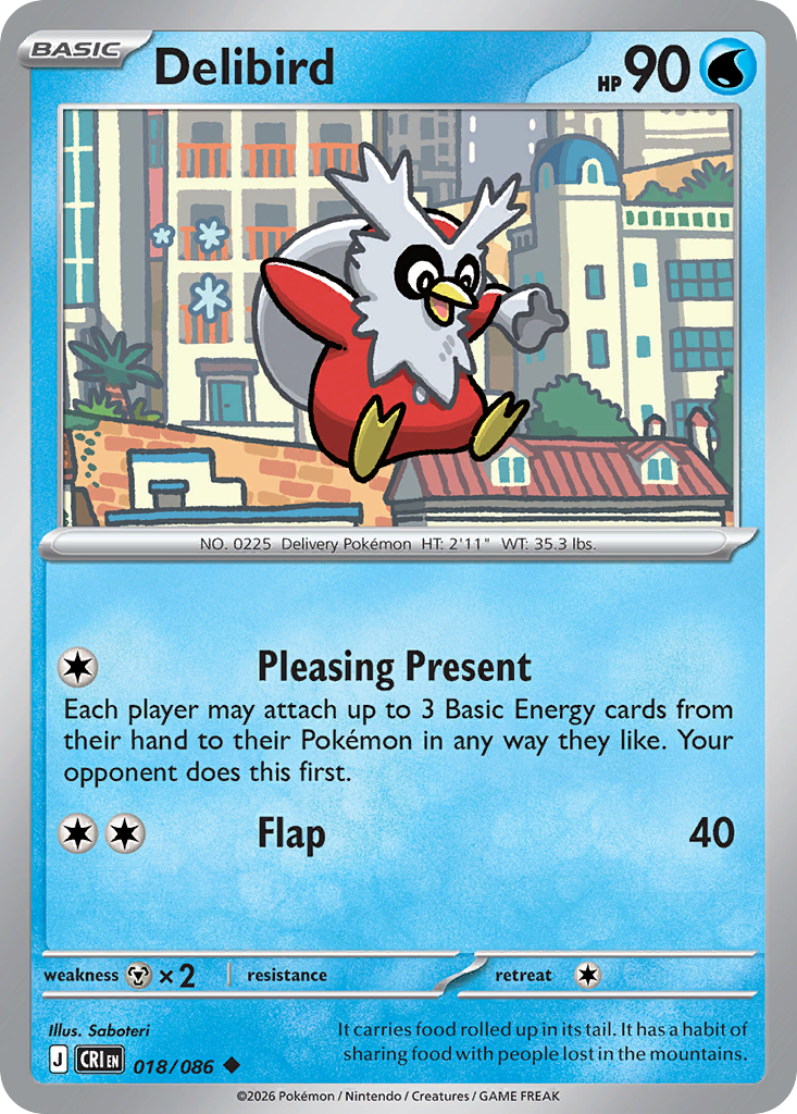 Delibird - CRI-018-RH - Uncommon Reverse Holo 1