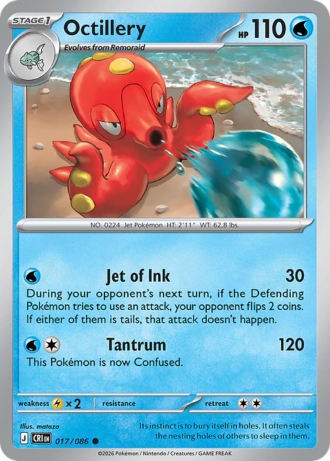 Octillery - CRI-017-RH - Common Reverse Holo