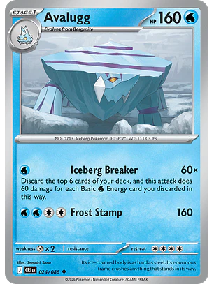 Avalugg - CRI-024-RH - Uncommon Reverse Holo