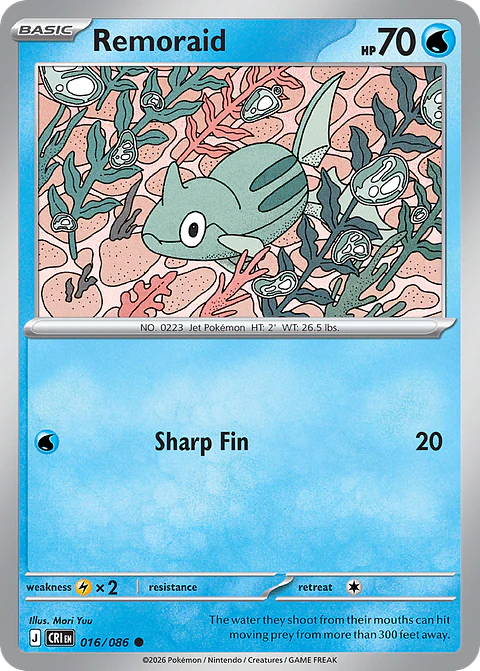Remoraid - CRI-016-RH - Common Reverse Holo