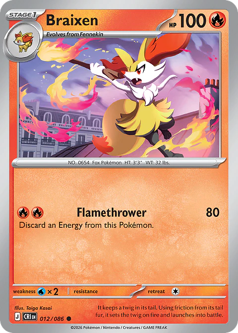 Braixen - CRI-012 - Common