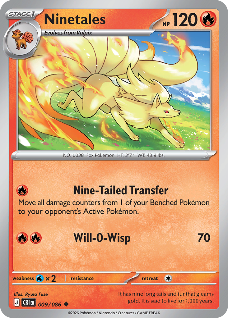 Ninetales - CRI-009-RH - Uncommon Reverse Holo 1