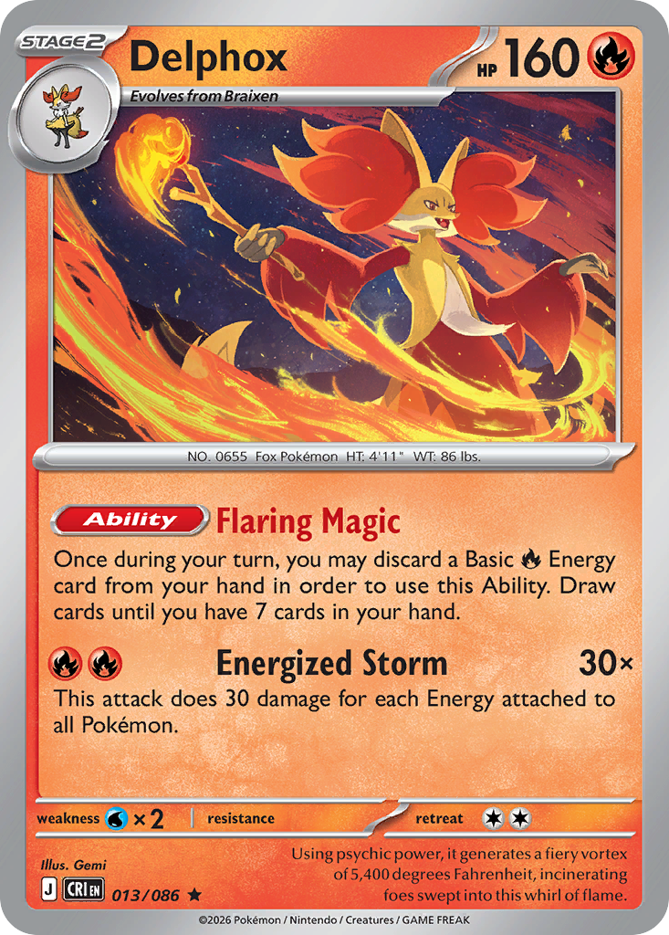 Delphox - CRI-013-H - Rare 1