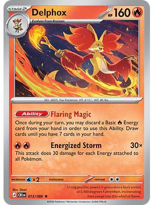 Delphox - CRI-013-RH - Rare Reverse Holo