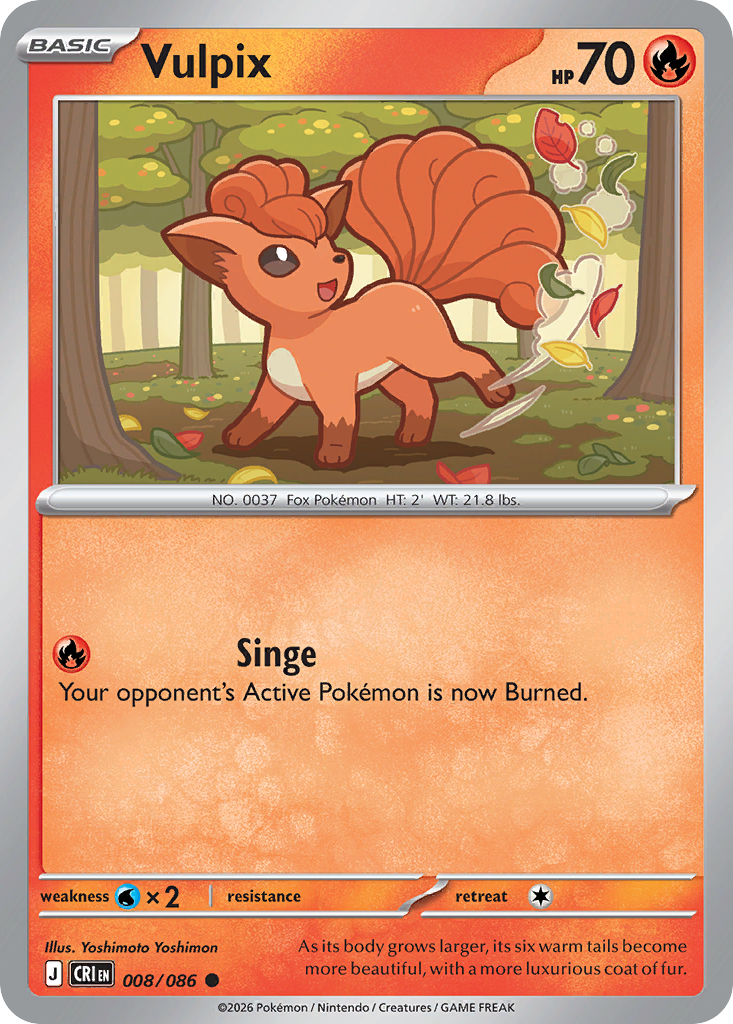 Vulpix - CRI-008-RH - Common Reverse Holo 1