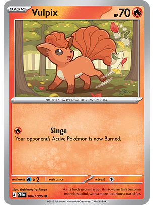 Vulpix - CRI-008-RH - Common Reverse Holo