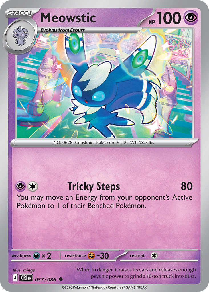 Meowstic - CRI-037-RH - Uncommon Reverse Holo 1