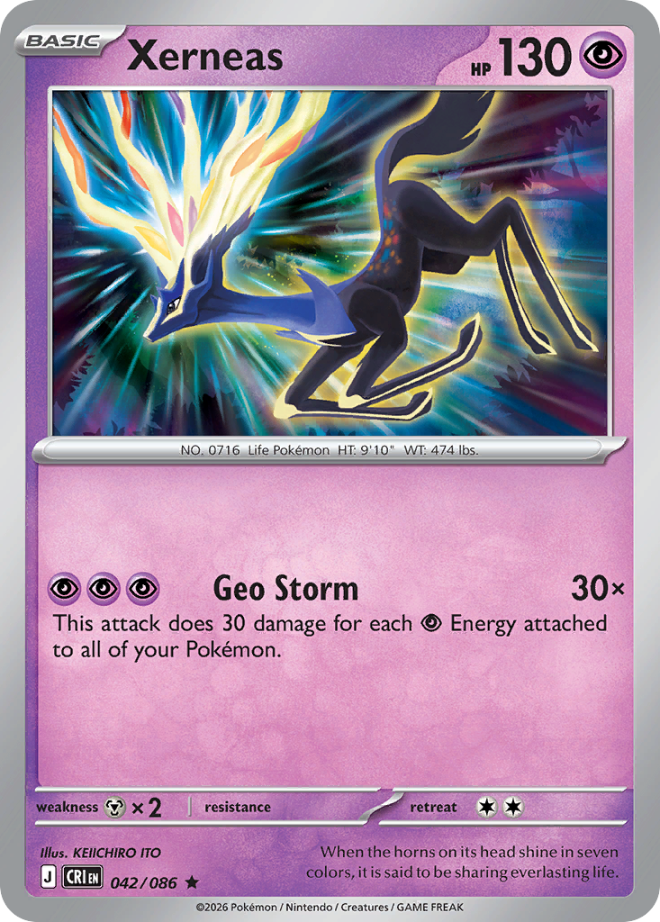 Xerneas - CRI-042-RH - Rare Reverse Holo 1