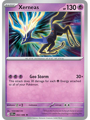 Xerneas - CRI-042-RH - Rare Reverse Holo