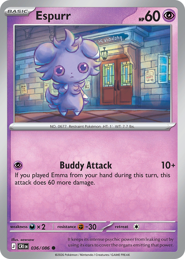 Espurr - CRI-036-RH - Common Reverse Holo 1