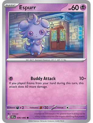 Espurr - CRI-036-RH - Common Reverse Holo