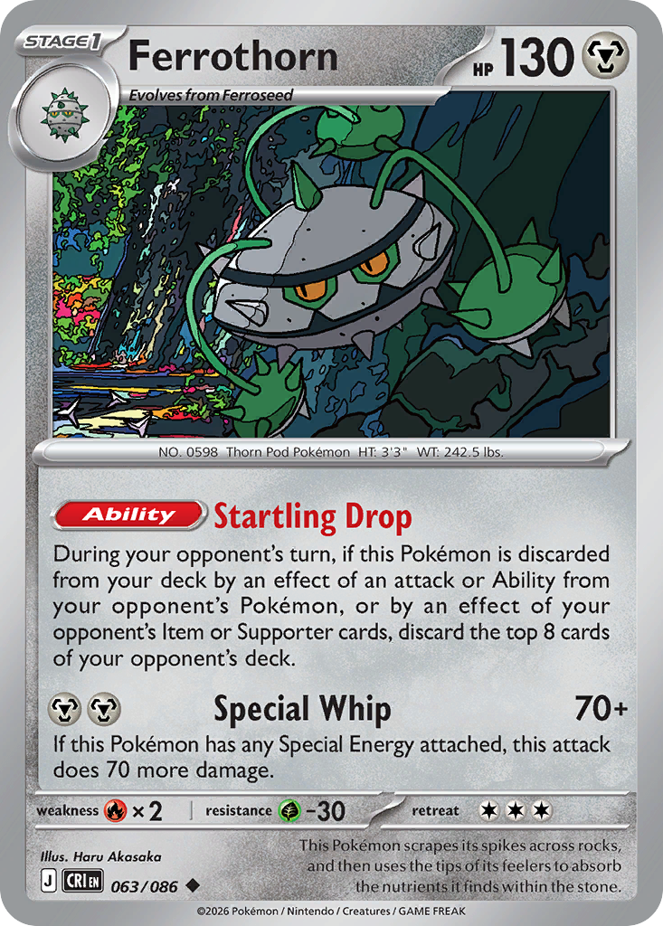 Ferrothorn - CRI-063-RH - Uncommon Reverse Holo 1