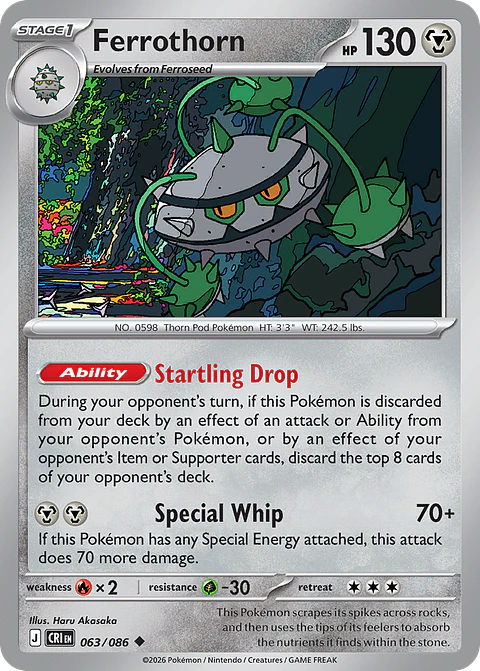 Ferrothorn - CRI-063-RH - Uncommon Reverse Holo