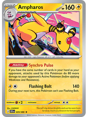 Ampharos - CRI-029-RH - Rare Reverse Holo