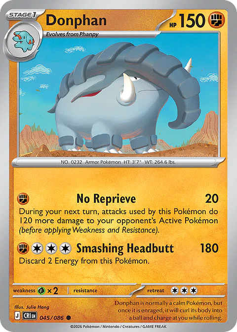 Donphan - CRI-045-RH - Common Reverse Holo