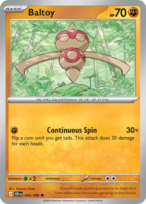 Baltoy - CRI-046-RH - Common Reverse Holo