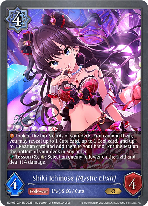 Shiki Ichinose [Mystic Elixir] - ECP02-034EN - Gold