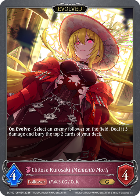 Chitose Kurosaki [Memento Mori] (Evolved) - ECP02-054EN - Gold 1