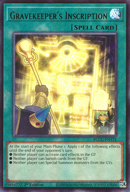 Gravekeeper's Inscription - BLGG-EN121 - Ultra Rare 1