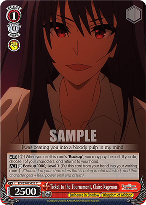 Ticket to the Tournament, Claire Kagenou - EIS/SX07-033 - C