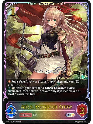 Arisa, Evergreen Arrow (SL) - BP17-SL01EN - Super Legendary