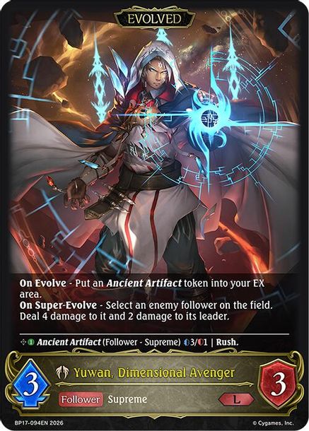 Yuwan, Dimensional Avenger (Evolved) - BP17-094EN - Legendary 1