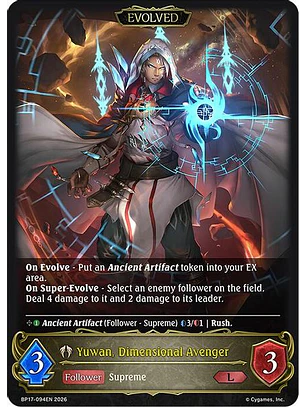 Yuwan, Dimensional Avenger (Evolved) - BP17-094EN - Legendary