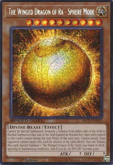 The Winged Dragon of Ra - Sphere Mode - SBC2-END03 - Prismatic Secret Rare 