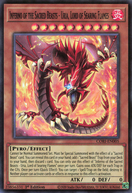 Inferno of the Sacred Beasts - Uria, Lord of Searing Flames - CORI-EN005 - Super Rare 1