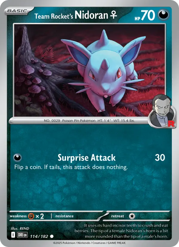 Team Rocket's Nidoran♀ - DRI-114-RH - Common Reverse Holo 1